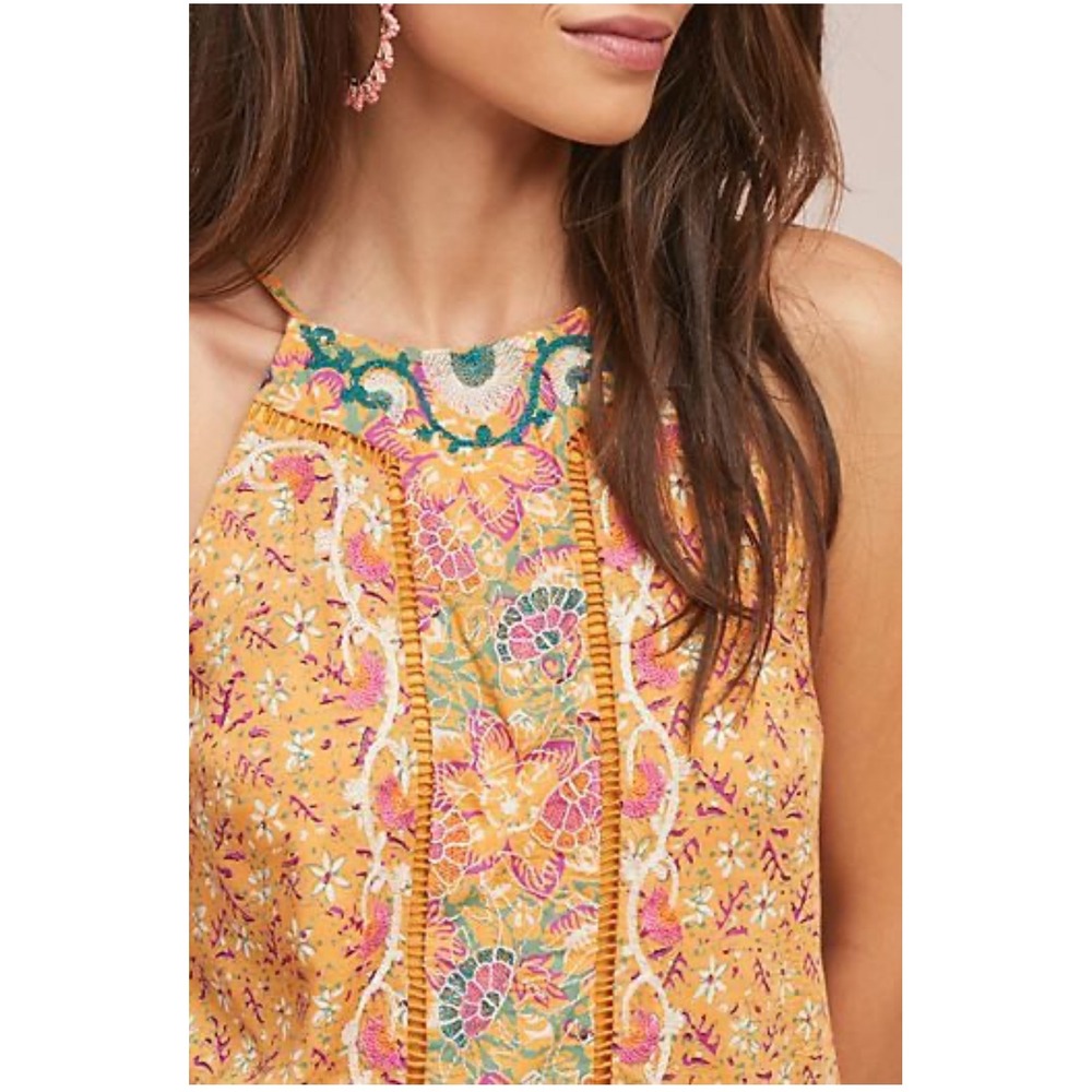 Womens Akemi + Kim Melina Ricamato Halter Top Boho Embroidered size 16 - Picture 2 of 9